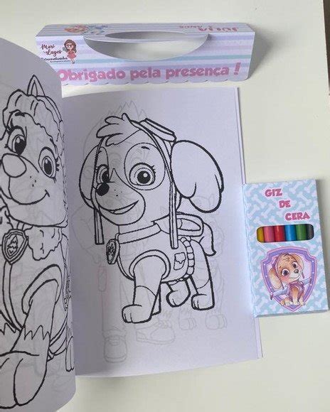 Kit Livro De Colorir E Giz De Cera Patrulha Canina Menina No Elo