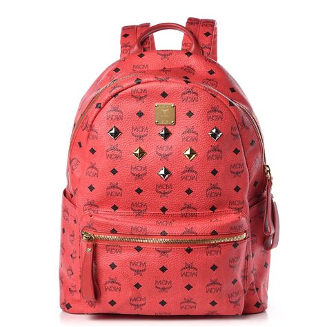 Mcm Visetos Medium Sprinkle Stud Stark Backpack Red 291978