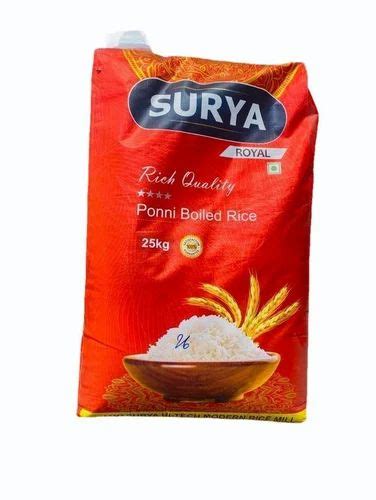 Surya Royal Ponni Boiled Rice Packaging Type Plastic Bag Packaging