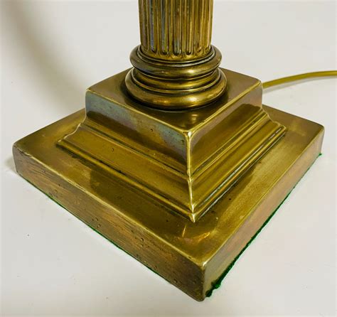 Antique Brass Corinthian Column Table Lamp