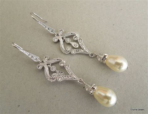 Pearl Drop Wedding Earrings Bridal Pearl Earrings Wedding - Etsy