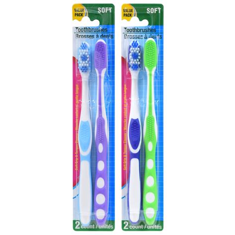 Bulk Assured Adult Soft Bristled Toothbrushes 2 Ct Packs Dollar Tree