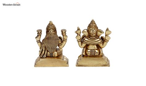 Buy Bronze Toned Laxmi Ganesha Idol Murti At Off Online Wooden Street