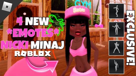 4 New Exclusive Emotes In The Nicki Minaj’s Roblox Event Youtube