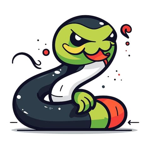 Cobra Personagem De Desenho Animado Ilustra O Vetorial Mascote De