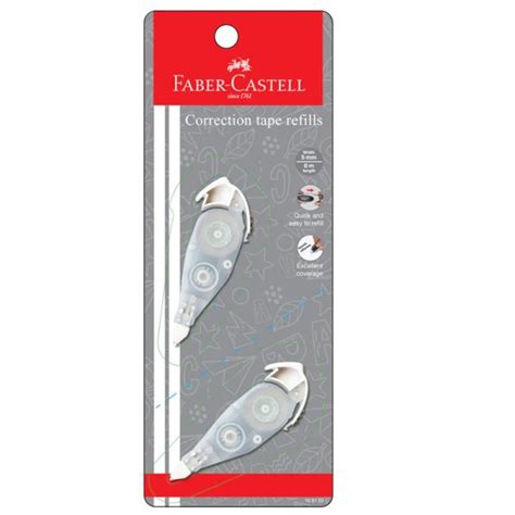 FABER CASTELL 169103 CORRECTION TAPE REFILL 5MM X 6M 2PCS U Trading