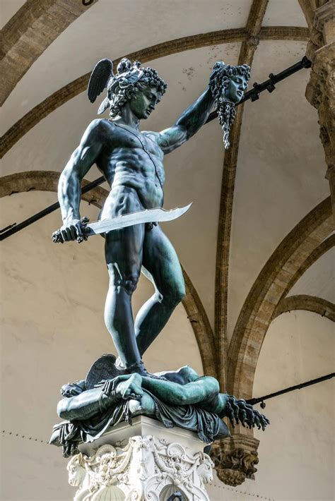 Florence Tuscany Italy Statue Of Perseus Holding The Head Of