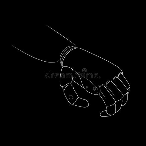 Contour Drawing of the Hand Prosthesi Stock Vector - Illustration of android, robotic: 108645712