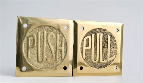 Vintage Door Hardware Brass Push Pull Signs Vintage by foundhere