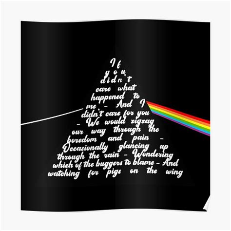 Pigs On The Wing Part I Pink Floyd Lyrics Poster By Upanda