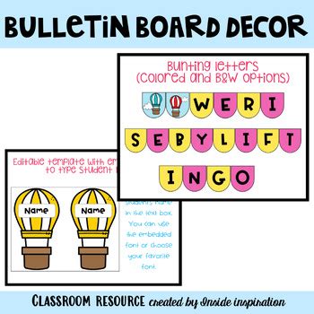 Back To School Hot Air Balloon Bulletin Board Idea And Door Decor