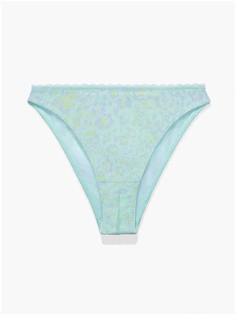 Mesh Crotchless High Leg Bikini In Green SAVAGE X FENTY
