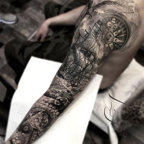 Tattoodo Realistic Nautical Sleeve By Laura Jean Via