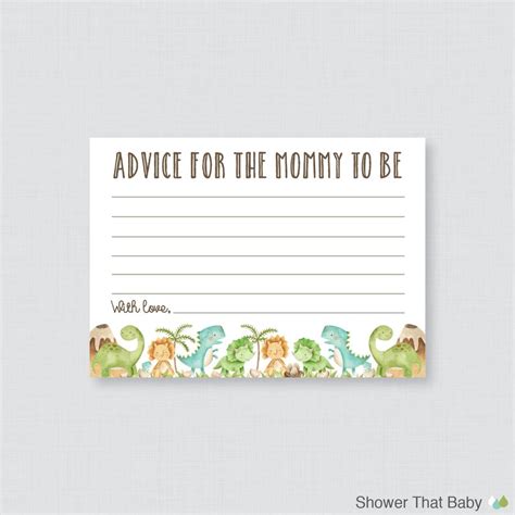 Dinosaur Themed Advice For Mommy To Be Cards And Sign Etsy