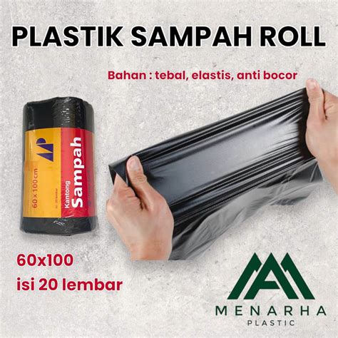 Jual Plastik Sampah Roll Tulip Hitam Tebal Ukuran 60x100cm Plastik