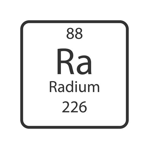 Radium symbol. Chemical element of the periodic table. Vector ...