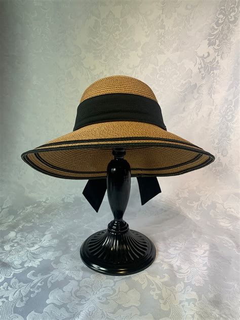 Black Trimmed Hat Elegant Bell Shaped Hat Wide Brim Lampshade Hat