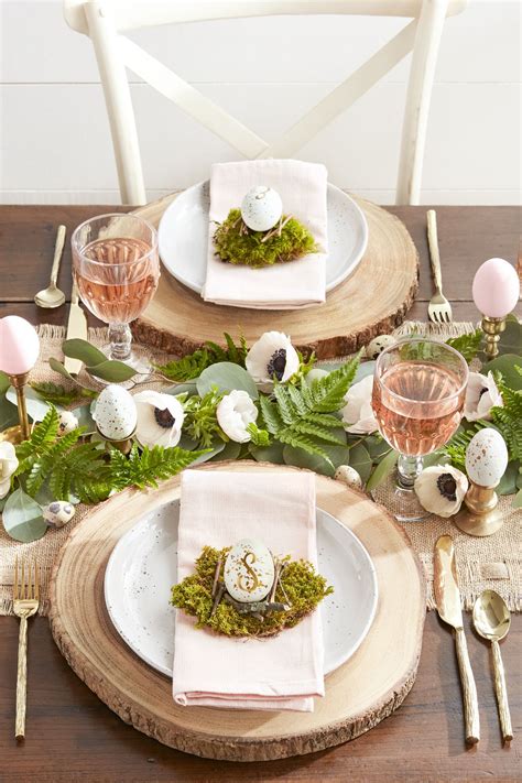 Easter Table Setting - Easter Table Setting With Bowls Of Easter Eggs