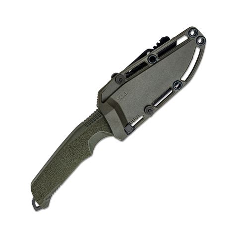 SOG Trident FX Olive Drab 4.2 Inch Partially Serrated TiNi Tanto