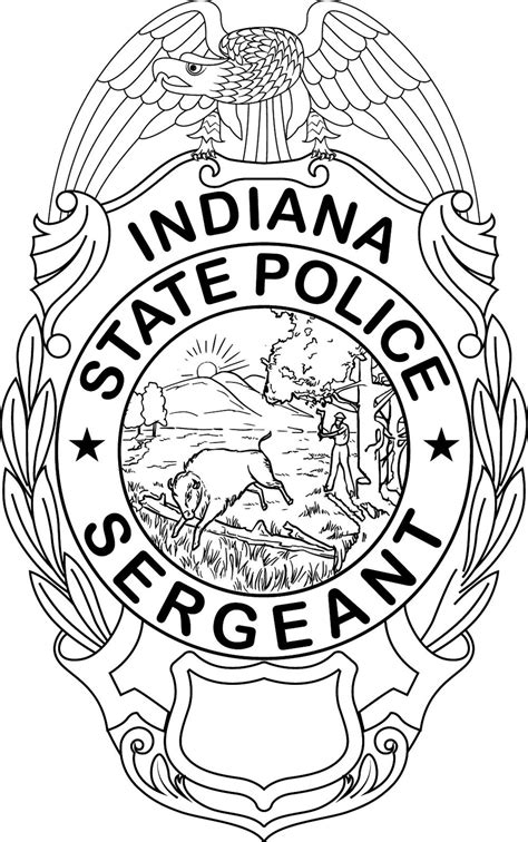 Indiana State Police Sergeant Badge Vector Patch, Vector File, Vector ...