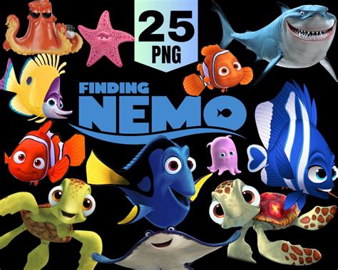 Finding Nemo Png Clipart Bundle 25 Digital Images Digital Download