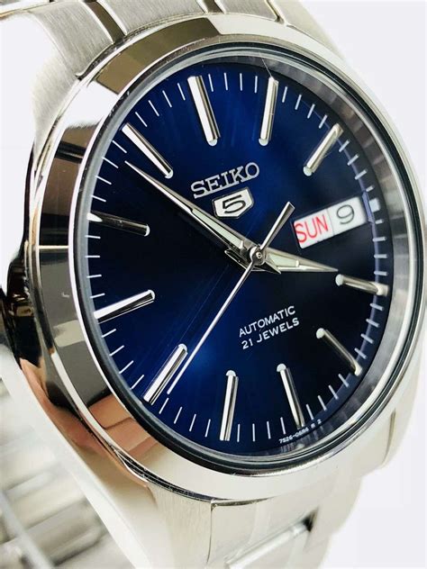 Seiko 5 Automatic Blue Dial Stainless Steel Mens Watch SNKL43K1