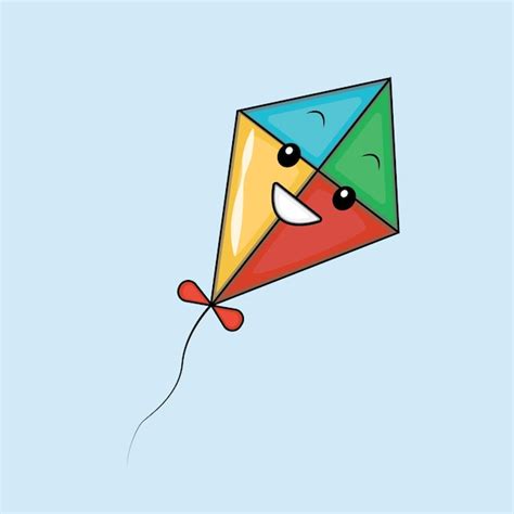 Premium Vector Smiley Colorful Kite Illustration Vector Graphic