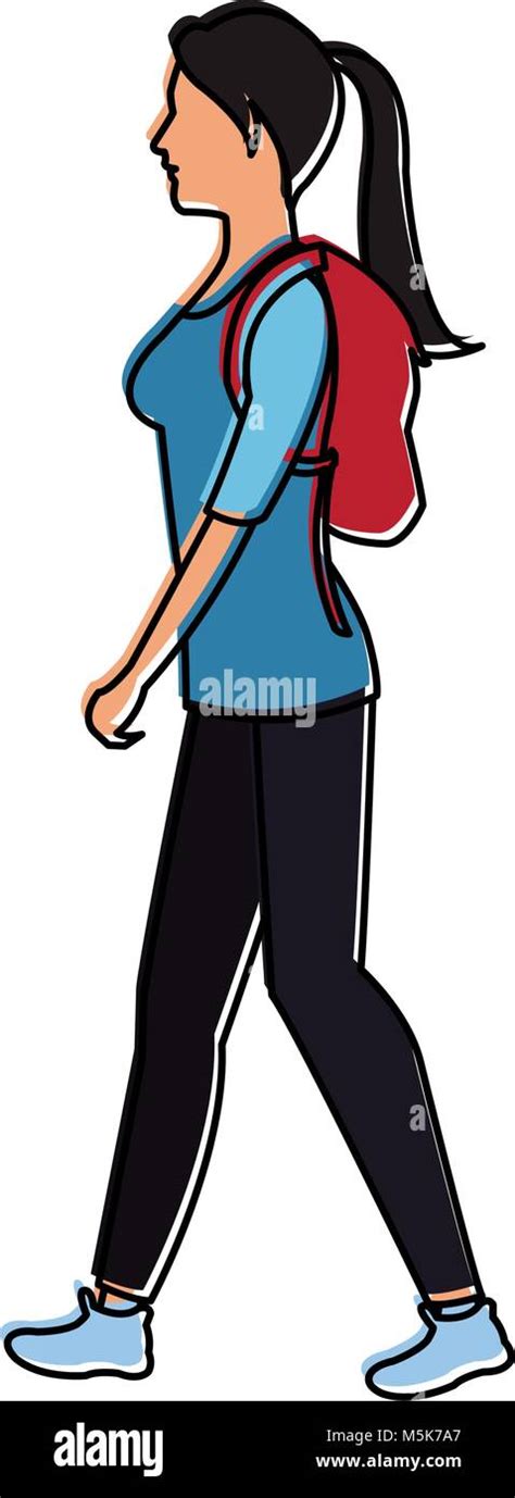 Woman Walking Cartoon Stock Vector Image Art Alamy