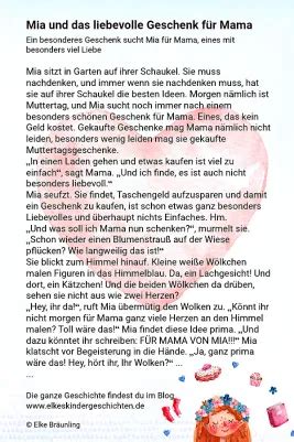 Mia Und Das Liebevolle Geschenk F R Mama Elkes Kindergeschichten