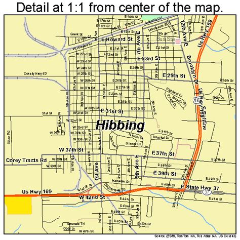 Hibbing MN City Map