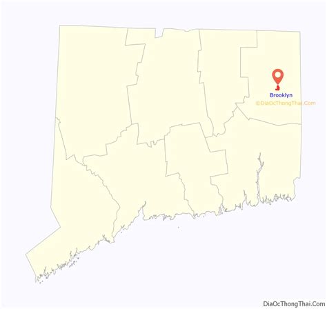 Map of Brooklyn CDP, Connecticut - Thong Thai Real