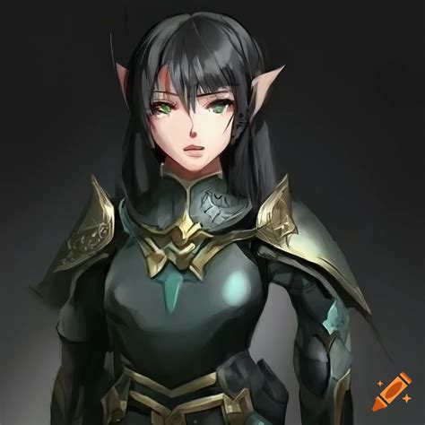 Concept Art Of A Confident Female Elf With Spiked Armor On Craiyon