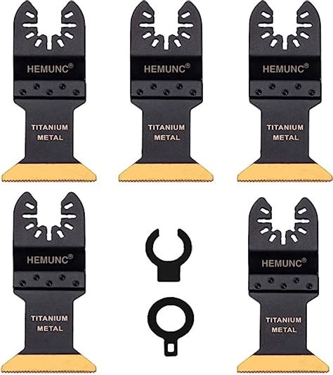 HEMUNC Oscillating Multitool Saw Blades Titanium 5 Pack For Metal