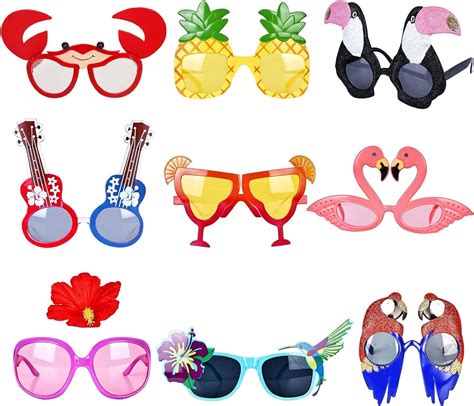 Novelty Sunglasses Party Glasses Multipack 9 Pairs Party Funny Sunglasses Beach Funny Hawaiian