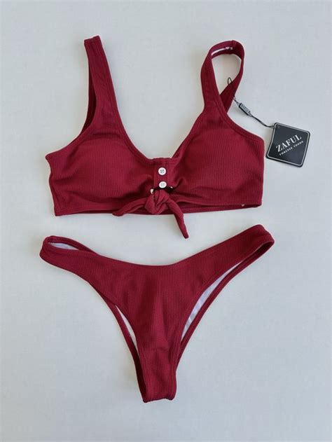 Neues Bikini Set von ZAFUL dunkelrot Gr S Neu und originalverpackt in Bern für CHF