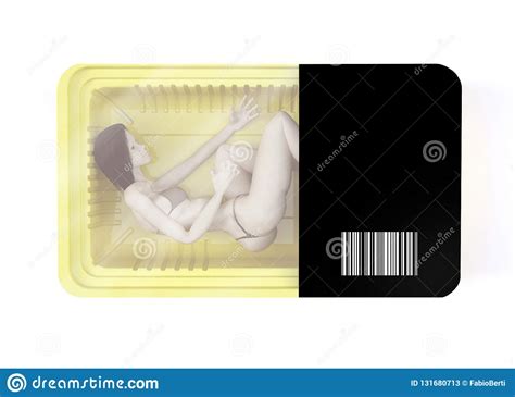 Food Packaging With Naked Woman Inside Stock Illustration Illustration Of Commerce Inside