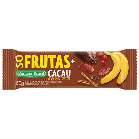 Barra Só Frutas Mais 1 Unidade de 20g Cacau Banana Brasil OtimaNutri