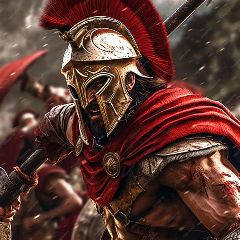 300 Spartans in the fight of Thermopylae | Premium AI-generated image