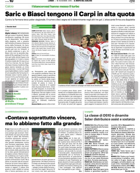 Carpi Fc Resto Del Carlino Saric E Biasci Tengono I Biancorossi In