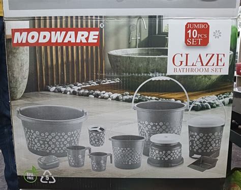 Plastic Grey Jumbo 10pc Bathroom Set For Home At Rs 850 Set In Surat