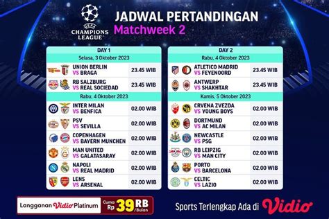 Jadwal Siaran Langsung Liga Champions Di Sctv Pekan Ini 8 9 November