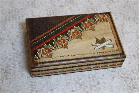 Cigarette Box.cigarette Dispenser.hand-painted Cigarette Box - Etsy