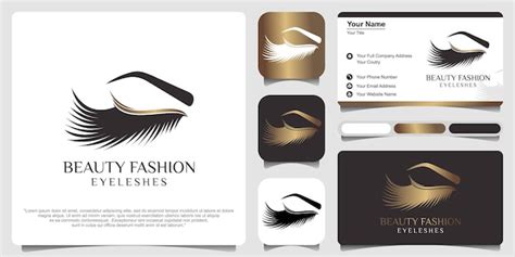 Premium Vector Eye Lashes Logo Design With Business Card Creative