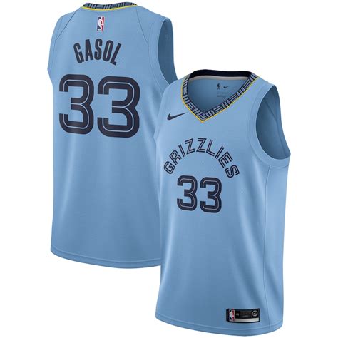 Mens Nike Marc Gasol Light Blue Memphis Grizzlies Replica Swingman