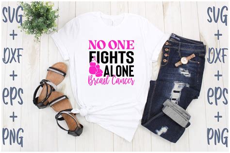 No One Fights Alone Breast Cancer Graphic By Designpark Creative Fabrica