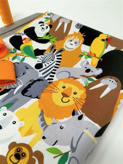 Jungle Animal Kids Fabric Jungle Nursery Fabric Jungle Curtain Fabric