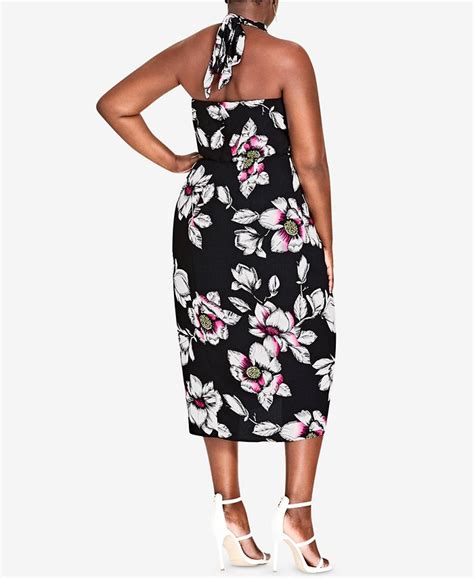 City Chic Trendy Plus Size Born Romantic Halter Dress Macys