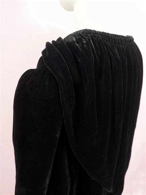 1930s Full Length Black Velvet Coat With Cape And Eye Gem