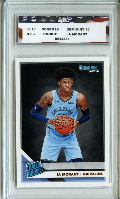 Ja Morant Rookie Card Donruss Agc Gem Mint Ebay