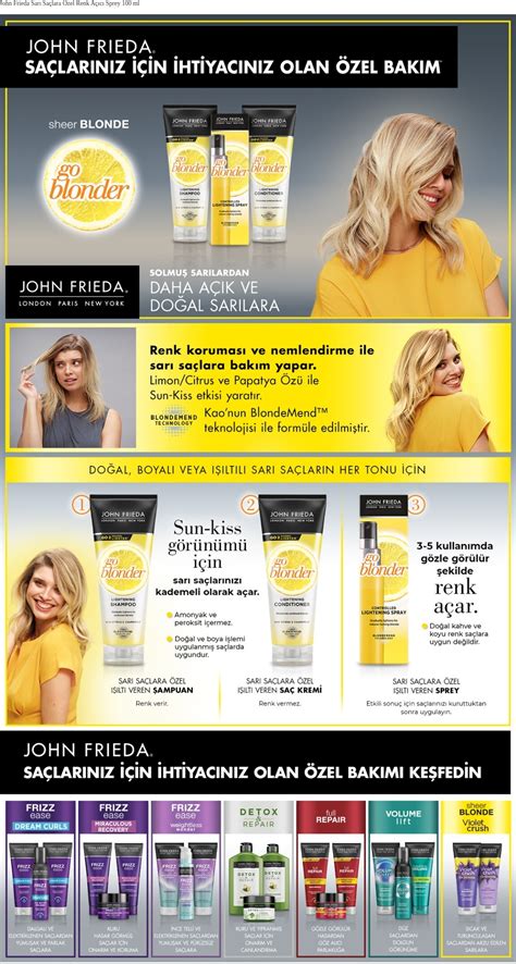 John Frieda Sar Sa Lar I In Renk A C Sprey Sheer Blonde Go Blonder Lightening Ml